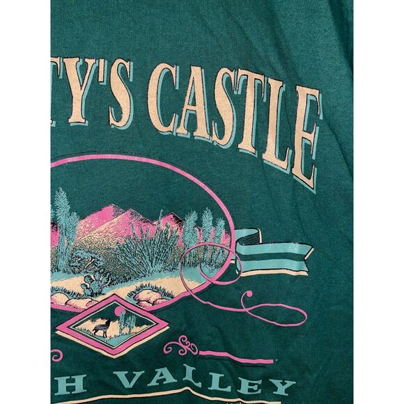 Vintage Scottys Castle Shirt Death Valley Green Desert Mountain Tee VTG 90s L - Picture 5 of 11